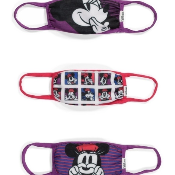 NWT Disney Minnie Mickey Mouse Face Masks Set Of 3 - Picture 1 of 5